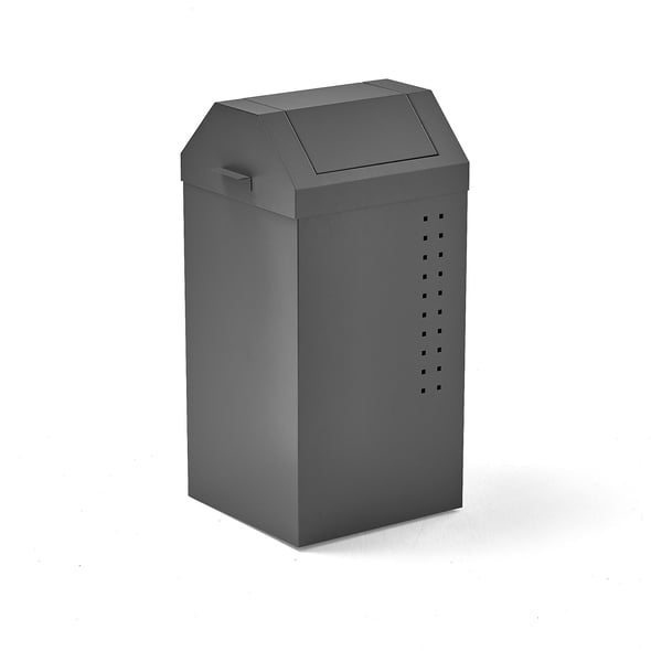 Swing lid refuse bin TYSON, 820x410x390 mm, 100 L, grey AJ Products