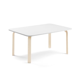 Stół ELTON, 1200x600x530 mm, biały laminat, brzoza
