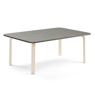 Table ELTON, 1800x700x530 mm, dark grey linoleum, birch