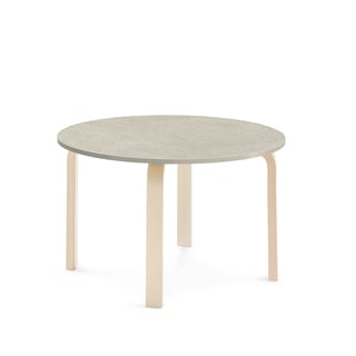 Tisch ELTON, Ø 900x530 mm, Linoleum grau, Birke