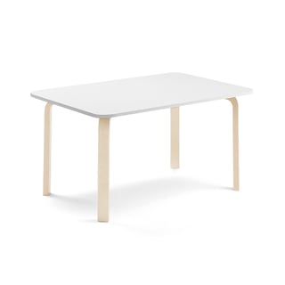 Table ELTON, 1200x600x590 mm, white laminate, birch
