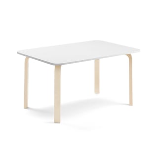 Table ELTON, 1200x600x590 mm, white laminate, birch