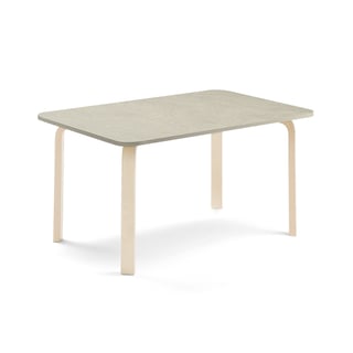 Tisch ELTON, 1200x600x590 mm, Linoleum grau, Birke