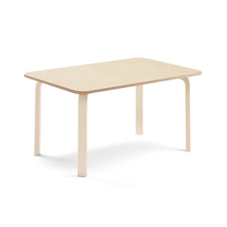Stół ELTON, 1200x600x590 mm, beżowe linoleum, brzoza