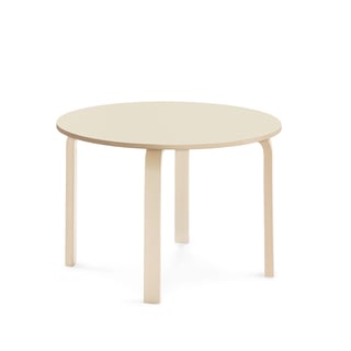 Stôl ELTON, Ø 900x590 mm, laminát - breza, breza