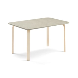 Table ELTON, 1200x600x640 mm, grey linoleum, birch