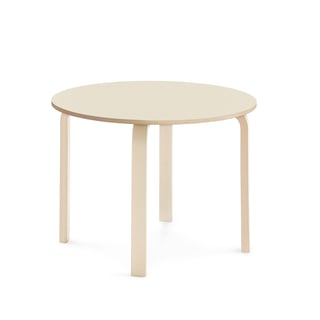 Stôl ELTON, Ø 900x640 mm, laminát - breza, breza