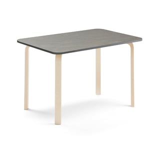Table ELTON, 1200x600x710 mm, dark grey linoleum, birch