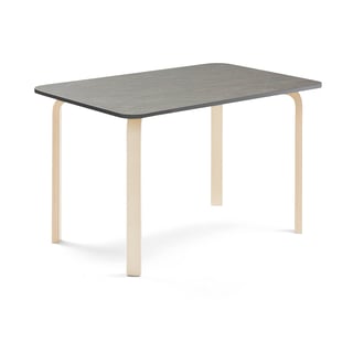 Stół ELTON, 1200x800x710 mm, ciemnoszare linoleum, brzoza