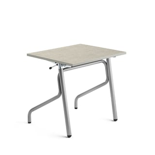 Augstumā regulējams skolēnu galds ADJUST, 700x600 mm, linolejs, pelēks, sudrabots