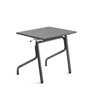 Hæve sænke elevbord ADJUST, 700x600 mm, linoleum, mørkegrå, antracitgrå