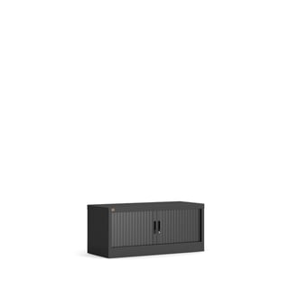Jalusiskåp STUDIO, 440x1000x420 mm, svart med svarta dörrar