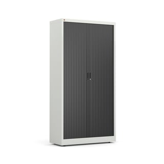 Tambour cabinet STUDIO, 1950x1000x420 mm, grey, black