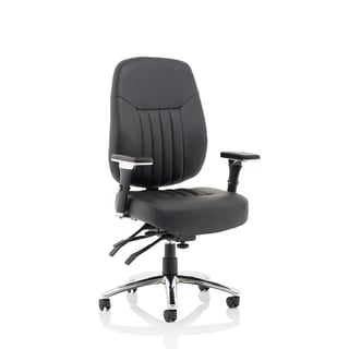 24 hour task chair EXMOUTH, black faux leather