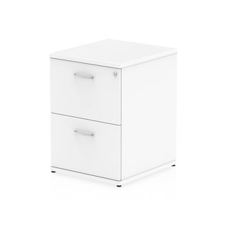 Filing cabinet RECORD, 2 drawers, 800x500x600 mm, white laminate