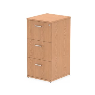 Filing cabinet RECORD, 3 drawers, 1125x500x600 mm, oak laminate