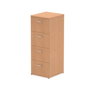 Filing cabinet RECORD, 4 drawers, 1445x500x600 mm, oak laminate