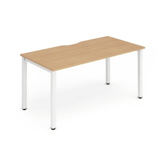 Bench desk EVOLVE, 1 person, 1200x800 mm, beech-white