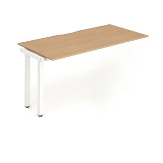 Bench desk EVOLVE, 1 person extension, 1200x800 mm, beech-white
