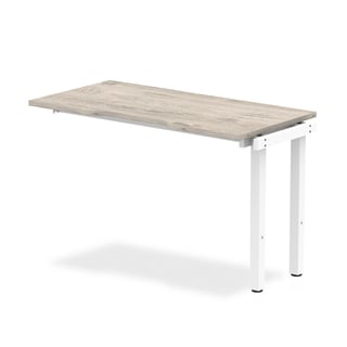 Bench desk EVOLVE, 1 person extension, 1200x800 mm, grey oak-white