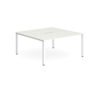 Bench desk EVOLVE, 2 person back-to-back, 1600x1600 mm, white