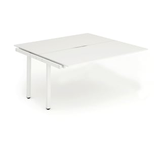 Bench desk EVOLVE, 2 person extension, 1200x1600 mm, white