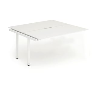 Bench desk EVOLVE, 2 person extension, 1400x1600 mm, white