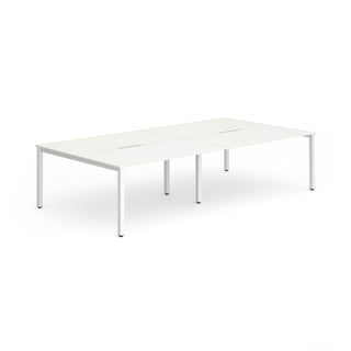 Bench desk EVOLVE, 4 person, 2400x1600 mm, white