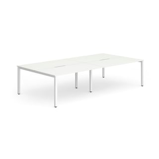 Bench desk EVOLVE, 4 person, 2800x1600 mm, white