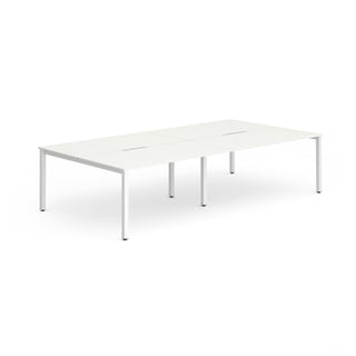 Bench desk EVOLVE, 4 person, 3200x1600 mm, white