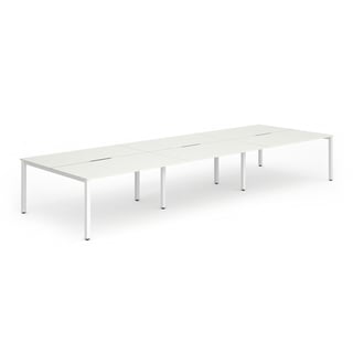 Bench desk EVOLVE, 6 person, 3600x1600 mm, white