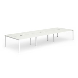 Bench desk EVOLVE, 6 person, 4200x1600 mm, white