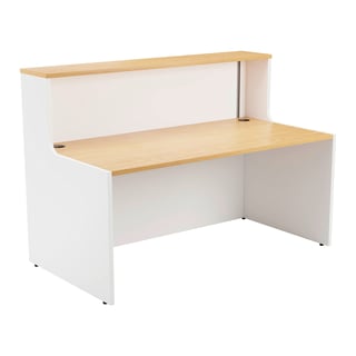 Reception desk HOLA, white with oak top