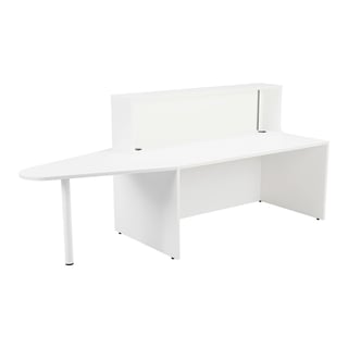 Reception desk HOLA with extension, white