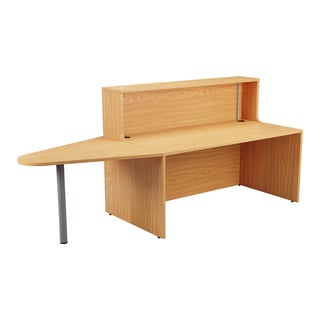 Reception desk HOLA with extension, oak