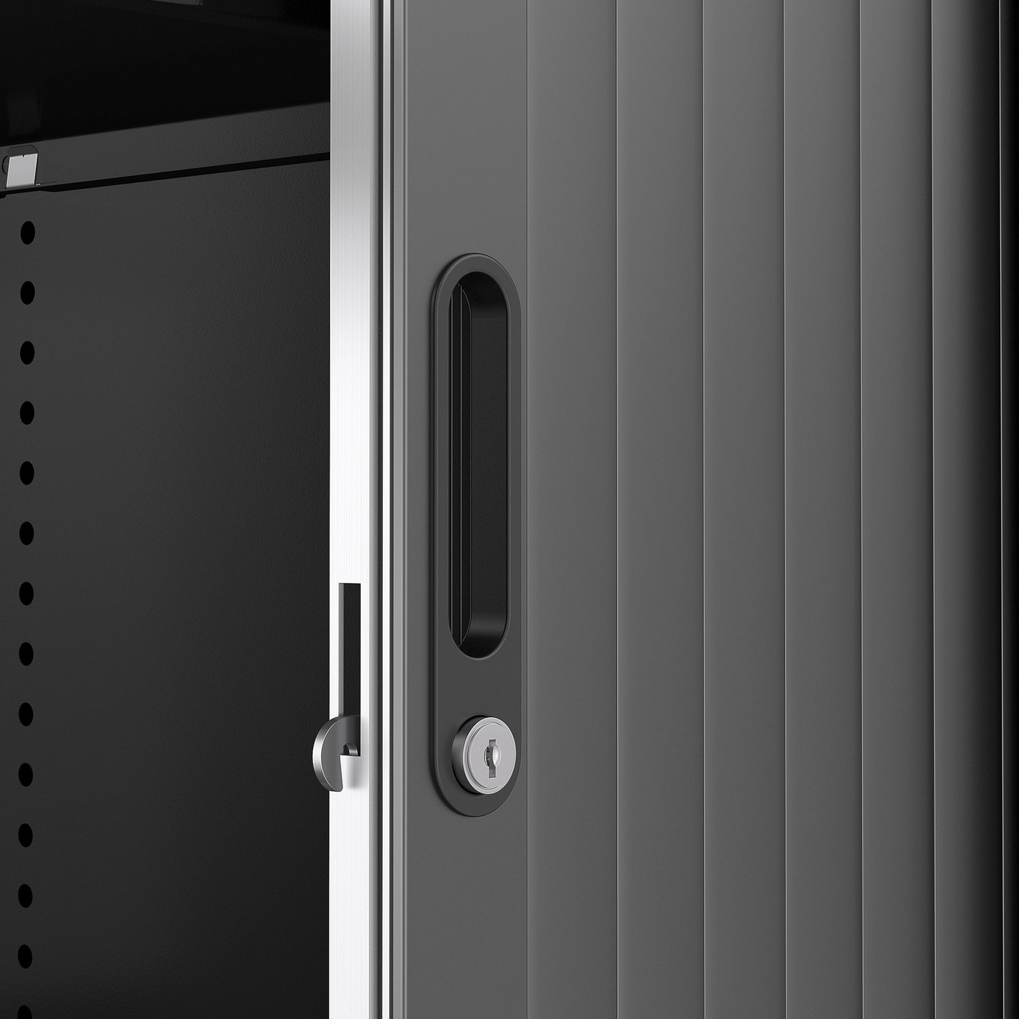 Tambour STUDIO, 1950x1000x420 mm, black, black AJ Products