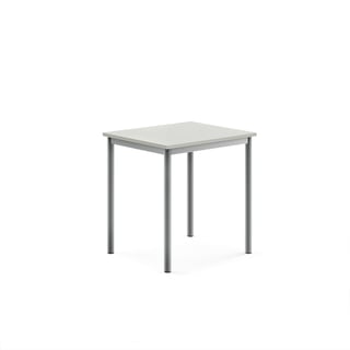 Desk SONITUS, 700x600x720 mm, grey high pressure laminate, alu grey