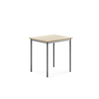 Pöytä BORÅS, korkeapainelaminaatti HPL, 700x600x720 mm, koivu, hopeanharmaa