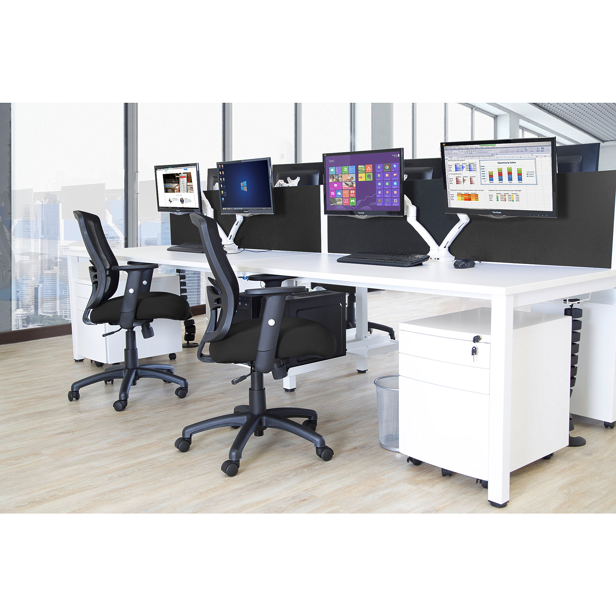 4 person outlet workstation desk