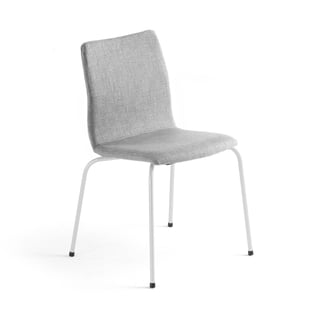 Konferenční židle OTTAWA, stříbrně šedý potah, bílá