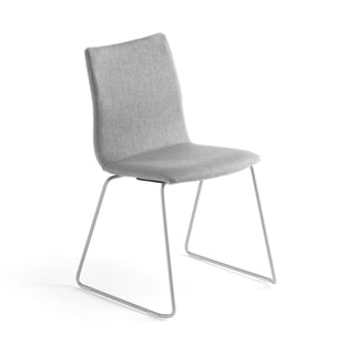 Konferencijska stolica OTTAWA sa spojenim nogama, srebrno siva tkanina, siva