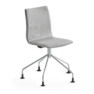 Konferencinė kėdė OTTAWA, su penkių kojų rėmu, pilkas audinys, pilka