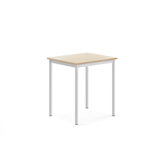 Pöytä SONITUS, 700x600x760 mm, korkeapainelaminaatti HPL, koivu, valkoinen