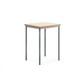 Stôl SONITUS, 700x600x900 mm, linoleum - béžová, strieborná