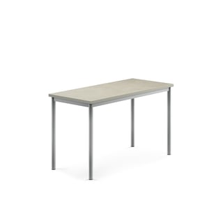 Pöytä SONITUS, ääntä vaimentava linoleumi, 1200x600x720 mm, harmaa, hopeanharmaa