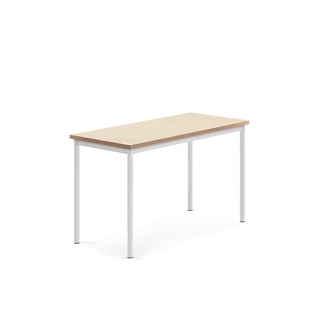 Desk SONITUS, 1200x600x720 mm, beige linoleum, white