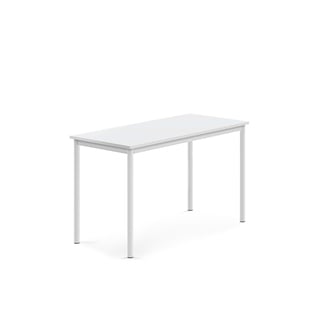 Skrivebord SONITUS, 1200x600x720 mm, hvid højtrykslaminat, hvid