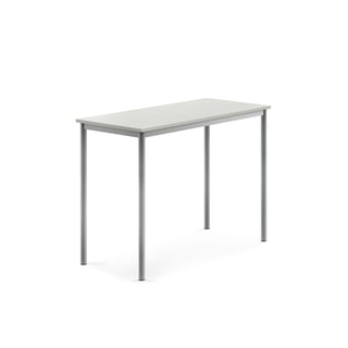 Desk SONITUS, 1200x600x900 mm, grey high pressure laminate, alu grey
