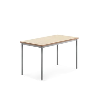 Stół SONITUS, 1200x700x720 mm, beżowe linoleum, szary aluminium