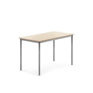 Skrivebord SONITUS, 1200x700x760 mm, birk højtrykslaminat, alu grå